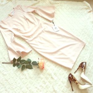 Calvin Klein dress in blush with flared sleeves